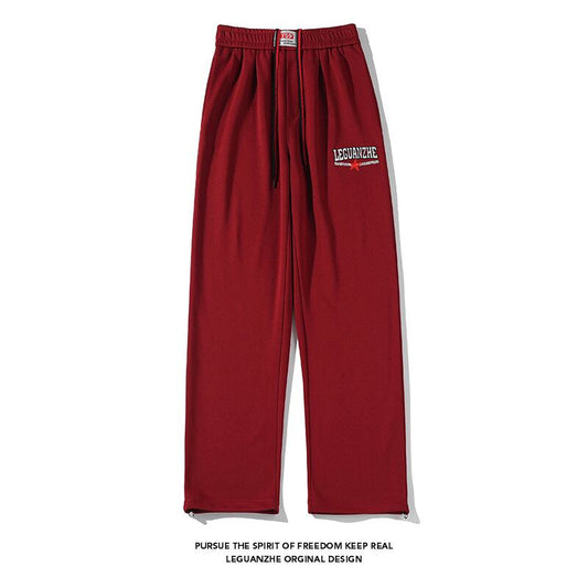 [BIGEMAN Series] ★Casual Pants★ 2color Bottoms Trousers Unisex Men's Large Size Black Red Sports Style