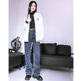 Load image into Gallery viewer, [Kokaisha---Tide Law Series] ★Denim pants with chain★ 2color bottoms slimming black gray blue SML XL
