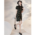 Load image into Gallery viewer, [YUEQIAO Series]★China Dress★ Improved Short Length Chinese Style Dress Chinese Clothes Cute Black Black
