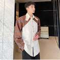 Load image into Gallery viewer, [Illustrated Series]★Shirt★ Tops Unisex Men's Spring Clothes Long Sleeve Shirt Switching Plaid Pattern Faux Layered
