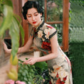 Load image into Gallery viewer, Long Chinese Dress, Chinese Style Dress, Long Dress, Large Size, Republic Style, Photography, Entrance Ceremony, After-Party, Floral Pattern, Feminine, Beautiful Silhouette
