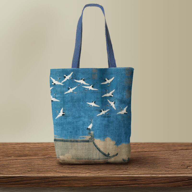 [DONGFANG Series]★China style bag★ Shoulder bag Oil painting style Crane Old style Cute and unique