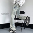 [CHAOMEICHEN Series]★Denim Pants★ 2color Bottoms Pants Unisex Men's Large Size Star Black Blue