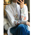 Load image into Gallery viewer, [Yuyukaku Series]★China style shirt★ 2color white or black embroidery ethnic style white black ethnic style large size
