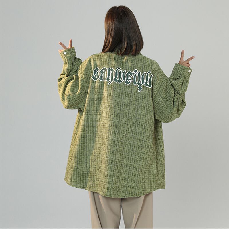 [Fujiman Series]★Shirt★ 4color long sleeve shirt unisex men's casual green beige red