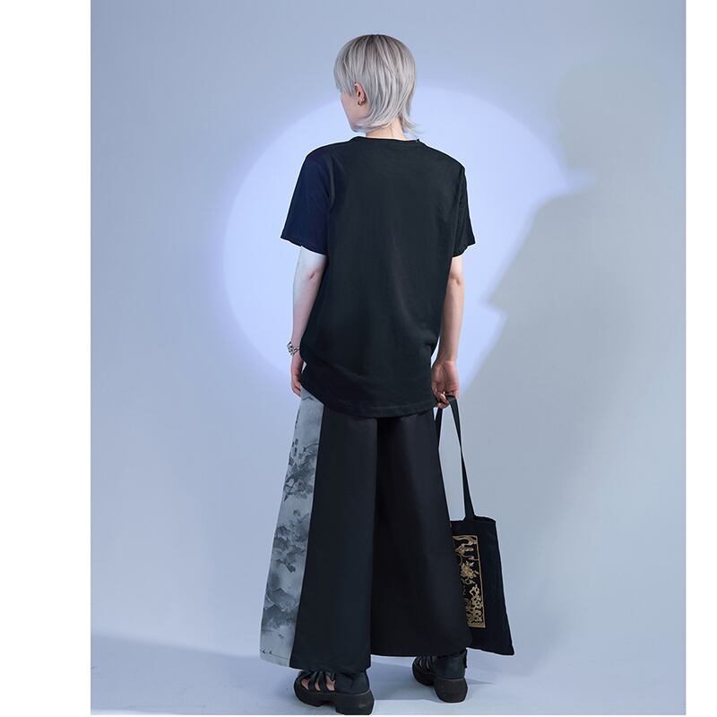 [Kyodo Series]★China style trousers★Bottoms, casual pants, gaucho pants, unisex, men's, letter pattern