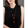 Load image into Gallery viewer, [Louran Guest Series] ★China style necklace★ Collar ladies accessories black red fish fish
