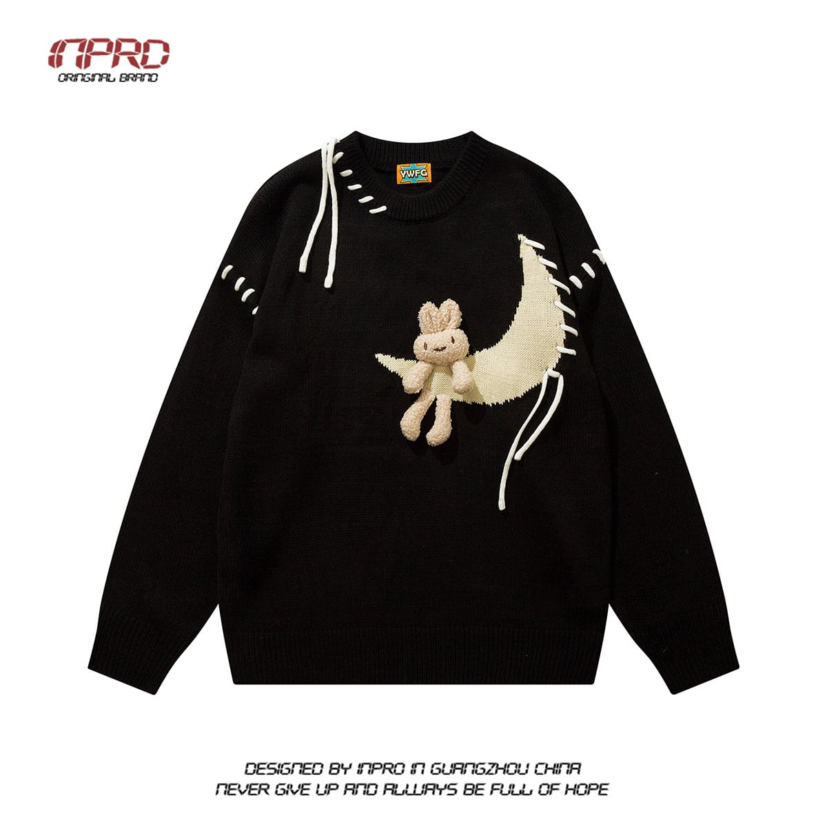 [INPRO Series]★Sweater★ 3color Tops Unisex Men's Black Beige Red Rabbit