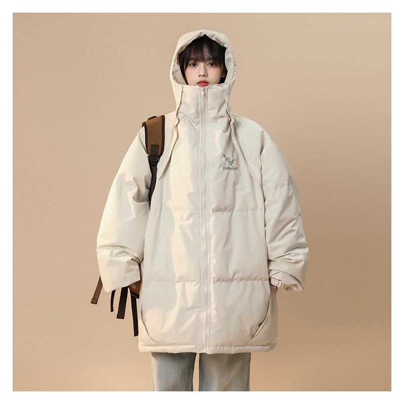 [Suikoishi Series] ★Winter Coat★ Cotton Coat Outerwear 2color Unisex Men's Simple Casual Black Beige