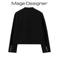 Gallery viewerに画像を読み込む, 【Mage Designer シリーズ】★アウター★ ショート丈 トップス ブラック 黒い ファッション 合わせやすい
