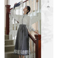 Load image into Gallery viewer, [WUJIA Series] ★Chinese style skirt★ Bottoms Maki skirt Hanfu skirt Shinjeongshi Gray Switching
