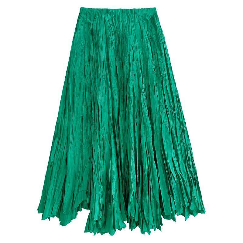 [YIDAO Series]★Skirt★ 3color Bottoms Green Gray Black Long Skirt Improves Temperament