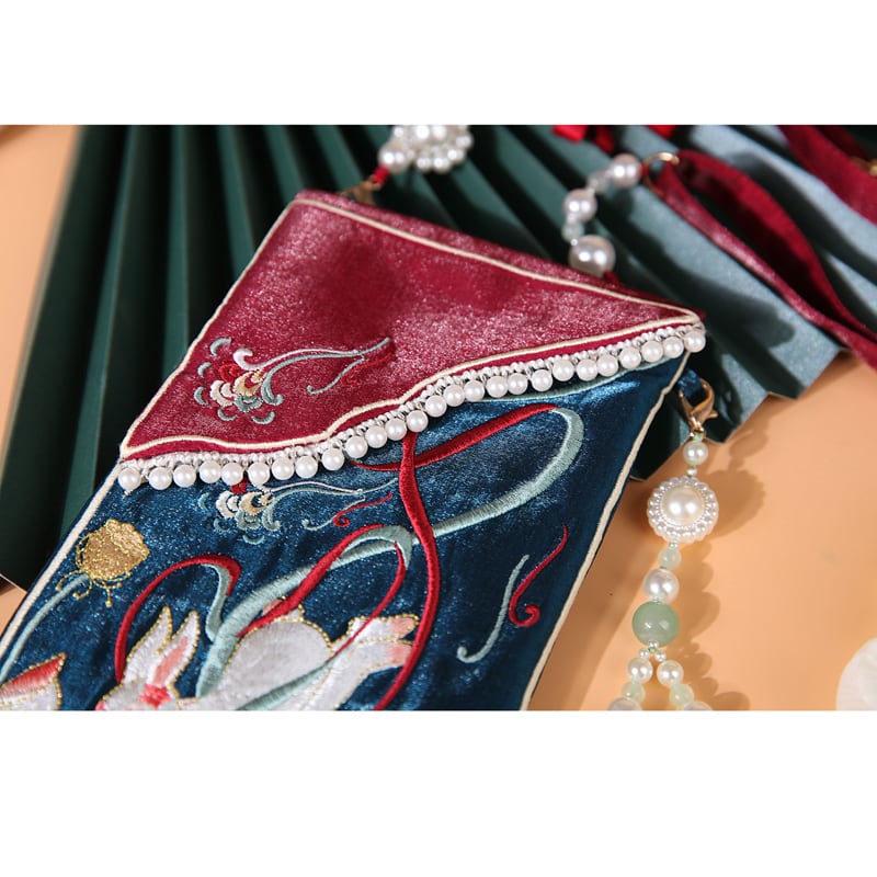 [Saiun Inki Series] ★China style bag★ Shoulder bag with decorations cute embroidery rabbit rabbit