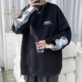 Load image into Gallery viewer, [Emperor series] ★Fleece-lined tops★ 2-color embroidery, cute sleeves, casual, floral pattern, unisex, men's, gray, black, gray, large size
