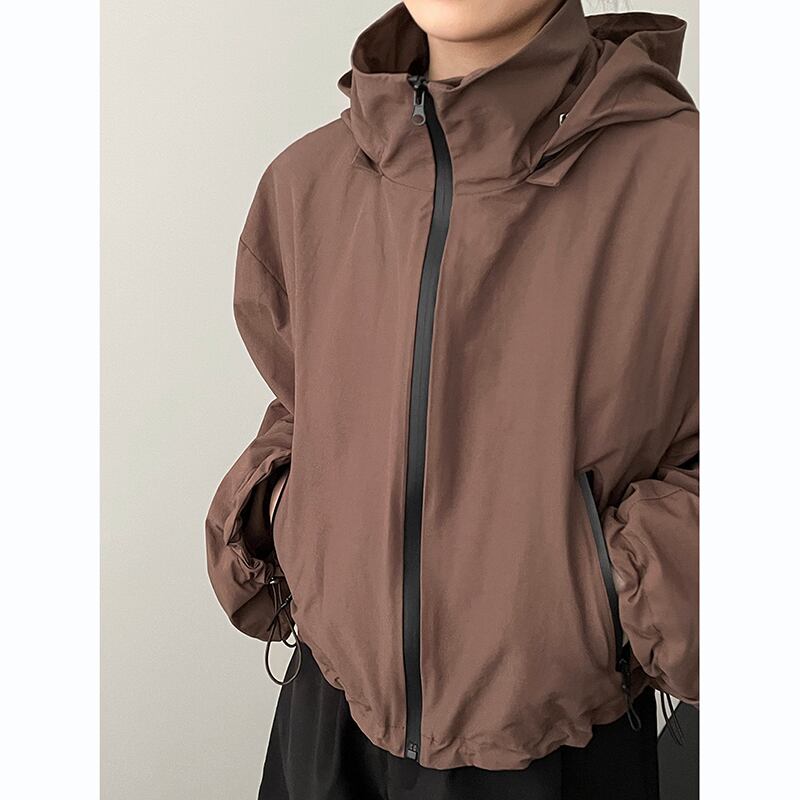 [Tenkawa Series] ★Outer★ 2color Jacket Short Length Simple Easy to Match Blue Coffee Color