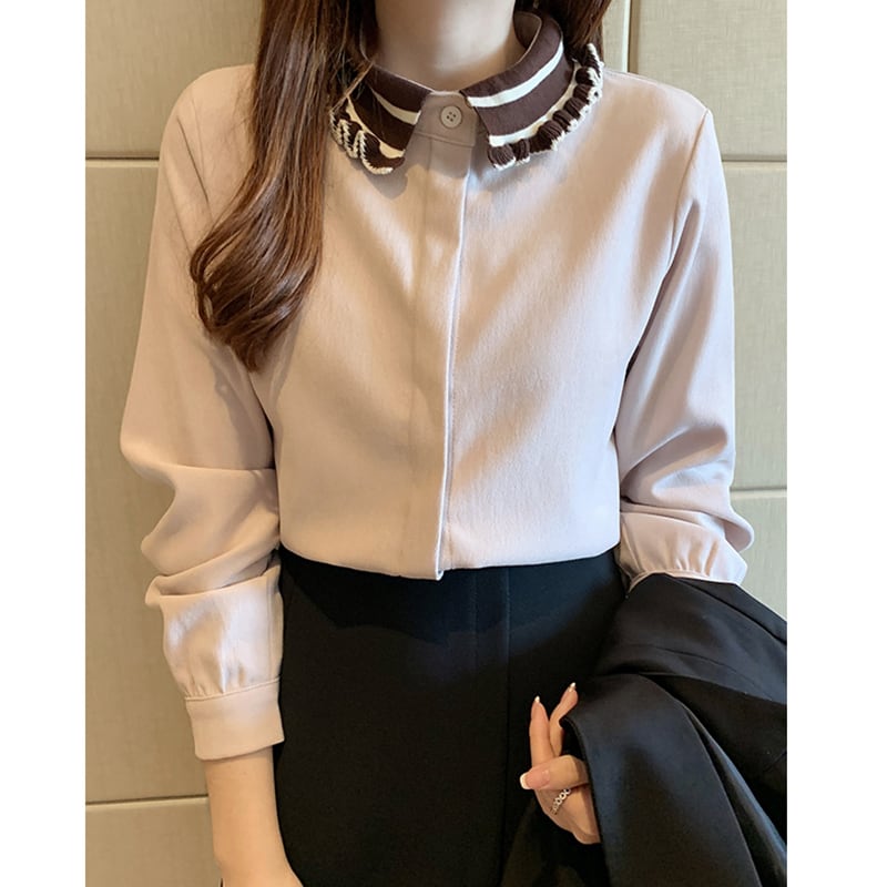 [MILA Series]★Shirt★ 2color Tops Ladies Corduroy Fashion Coffee Color Apricot