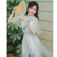 Load image into Gallery viewer, [Az Suna Series] ★Chinese style dress★ Hanfu dress, off-the-shoulder SML XL, Chinese clothes, date, girls' night out
