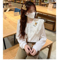 Load image into Gallery viewer, [KEKE Series] ★Tops★ Embroidered 2-color shirt, cute, easy to match, spring clothes, beige, white, spring clothes
