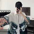 Load image into Gallery viewer, [Emeisa Series]★China Style Shirt★ 3color Tops Unisex Men's Fashion Snowy Mountain Pattern
