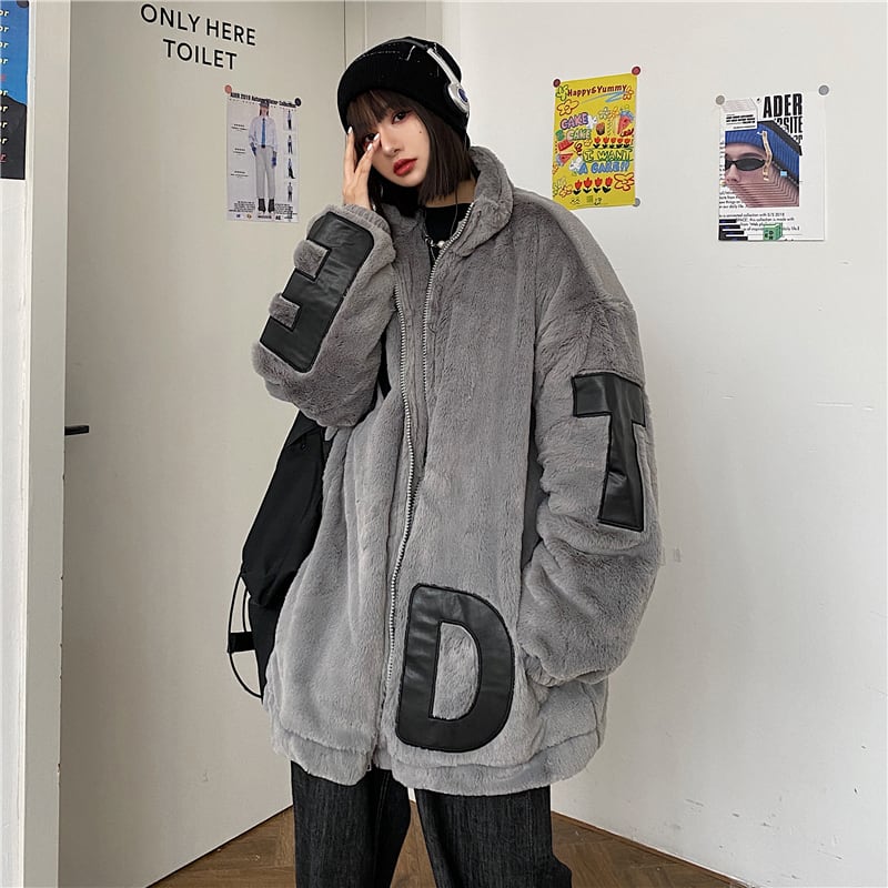 [Style Series] ★Outerwear★ 2color jacket unisex men's thick warm black gray black gray couple clothes