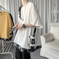 Load image into Gallery viewer, [YOULIN Series]★T-shirt★ Tops 2color Unisex Men's Fake Layered White Black Plaid Pattern
