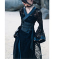 Load image into Gallery viewer, [Big Blue Dragon Series] ★Chinese style dress★ Lace openwork sexy switching black black
