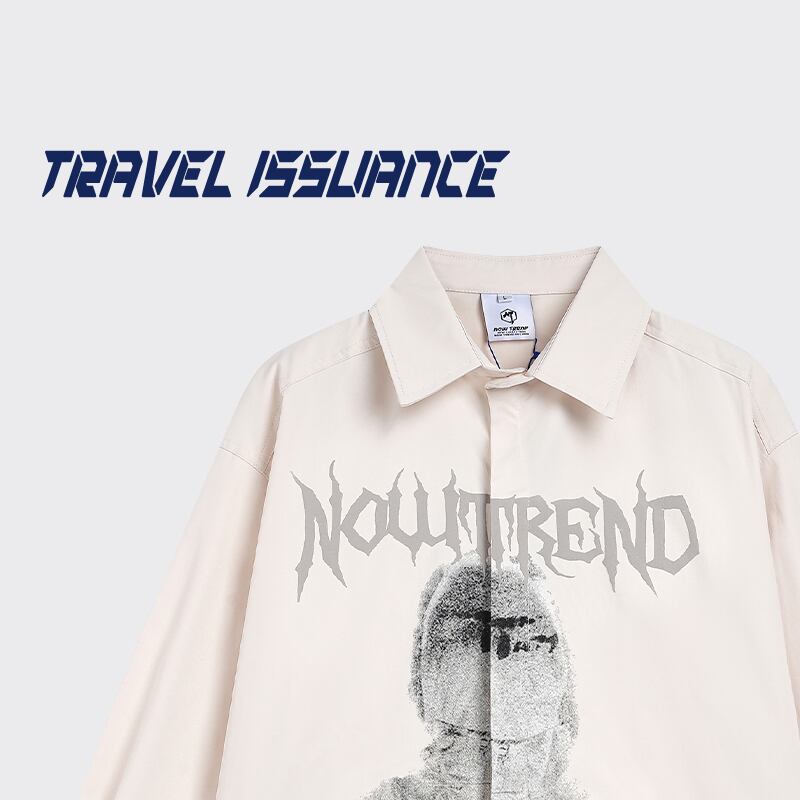 [TRAVEL ISSUANCE Series]★Shirt★ 2color Tops Long Sleeve Shirt Unisex Men's Unique Cool Stylish