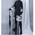 Load image into Gallery viewer, [Kuraho Koya Series]★China style happi coat★2color black or white wave pattern print chiffon improved Hanfu Hanfu coat thin
