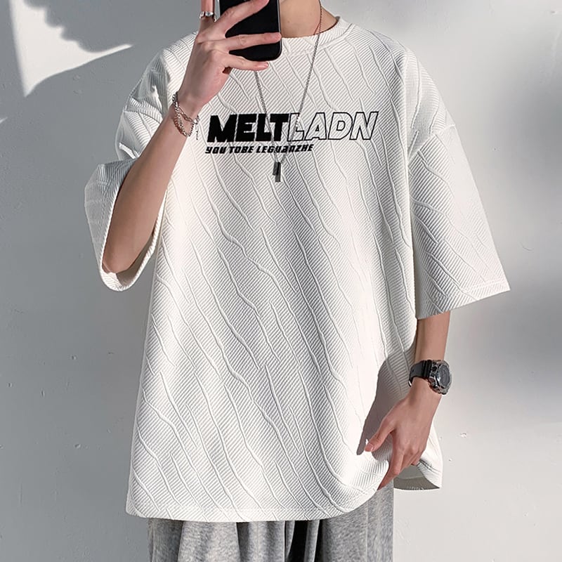 [BIGEMAN Series]★T-shirt★ Tops 2color Unisex Men's Large Size Simple Short Sleeve Summer Clothes