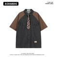 Load image into Gallery viewer, [ACRARDIC Series]★Shirt with tie★ 2color tops short sleeve shirt color scheme unisex men's denim shirt
