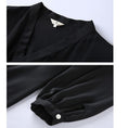 Load image into Gallery viewer, [Shukunsho Series]★China style shirt★Hanfu shirt Long sleeve Plain V neck Simple Black Black S M L XL
