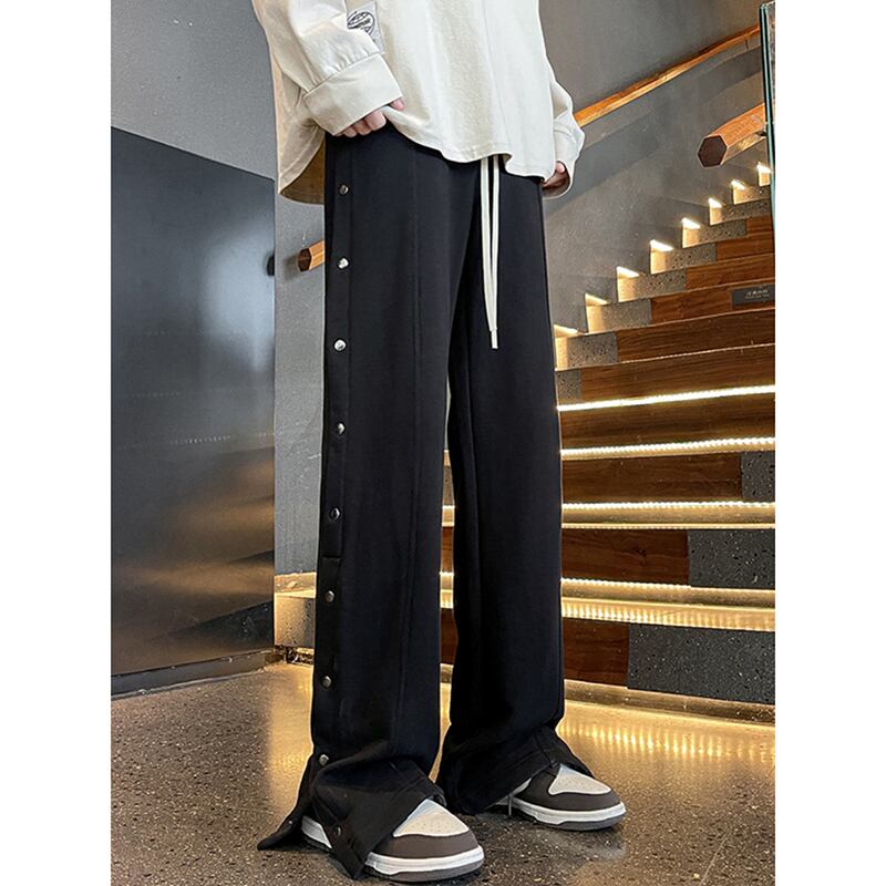 [BIGEMAN Series]★Casual Pants★ 2color Bottoms Pants Unisex Men's Large Size Simple Black Dark Gray