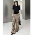 Load image into Gallery viewer, [YIDAO Series] ★Casual Pants★ Switching Print Summer Clothes Gaucho Pants Trousers Slimming Wear
