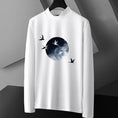 Load image into Gallery viewer, [Kuraho Koya Series]★China style top★T-shirt 2color black or white unisex crane crane moon black white
