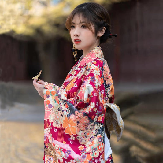 [Aokimoto Series]★Yukata + Obi★ Yukata Yukata Fireworks Festival Festival Women Japanese Style Date Photoshoot Cute Improves Temperament