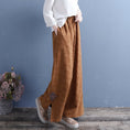 Load image into Gallery viewer, [Qing Series]★China style trousers★ 4 colors casual pants slit embroidery blue white brown black
