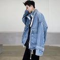 Load image into Gallery viewer, [Kouisha Series]★Denim Jacket★ Outerwear Unisex Men's Blue Blue SML XL Cool
