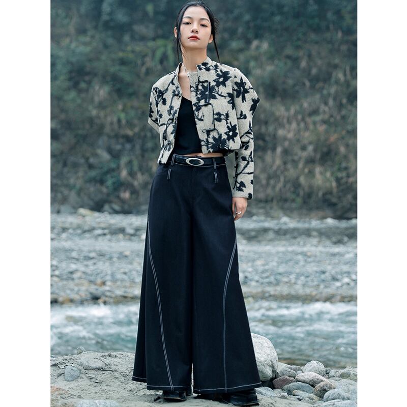 [Big Blue Dragon Series] ★China style outerwear★ Tops, Chinese clothes, ink pattern, mini length, easy to match, slimming print