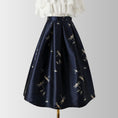 Load image into Gallery viewer, [MOERBEN Series]★Skirt★ Bottoms High Waist Dragonfly Print Large Size Navy Blue
