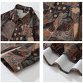 Load image into Gallery viewer, [MOISHE TIDE Series]★Shirt★ Tops Oil Painting Style Shirt Long Sleeve Shirt Unisex Men's Ethnic Style Coffee Color
