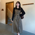 Load image into Gallery viewer, [Dong Xiaojie Series] ★Checked dress★ Large size, fake layered, slimming, retro, cute, easy to match
