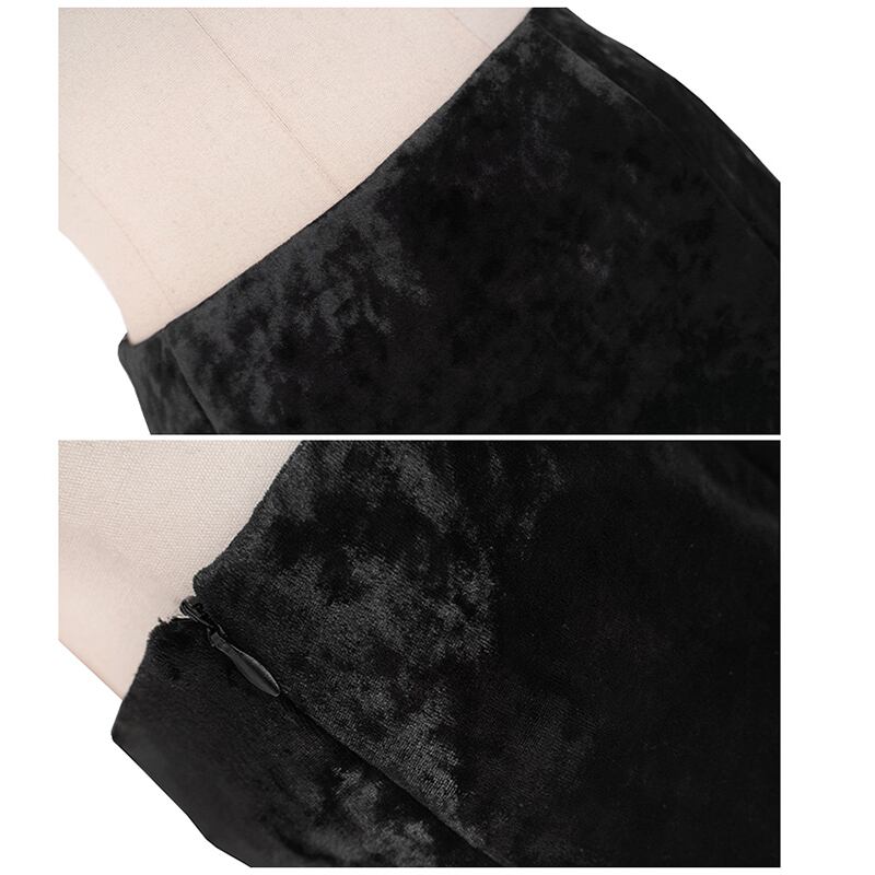 [Daiseiryusu Series] ★China style skirt★ Bottoms velvet lace switching original black black sexy