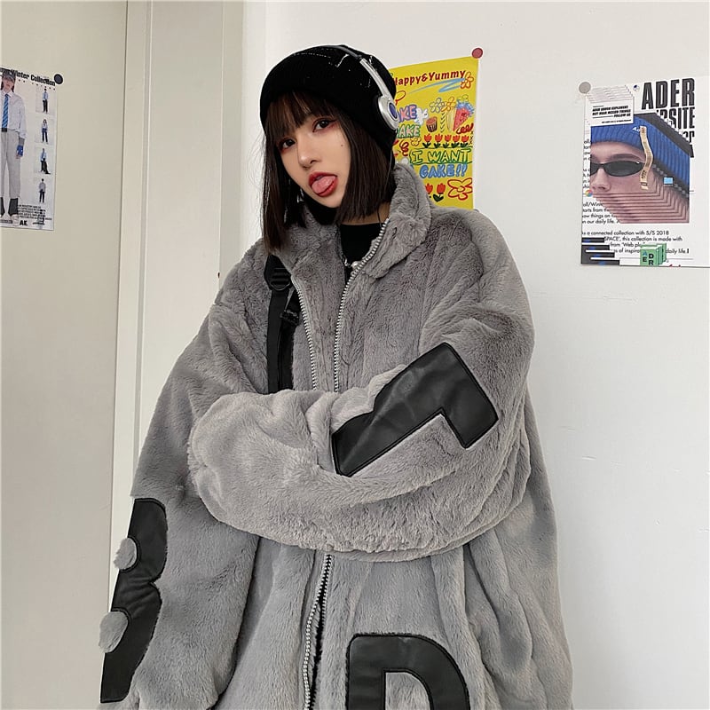 [Style Series] ★Outerwear★ 2color jacket unisex men's thick warm black gray black gray couple clothes