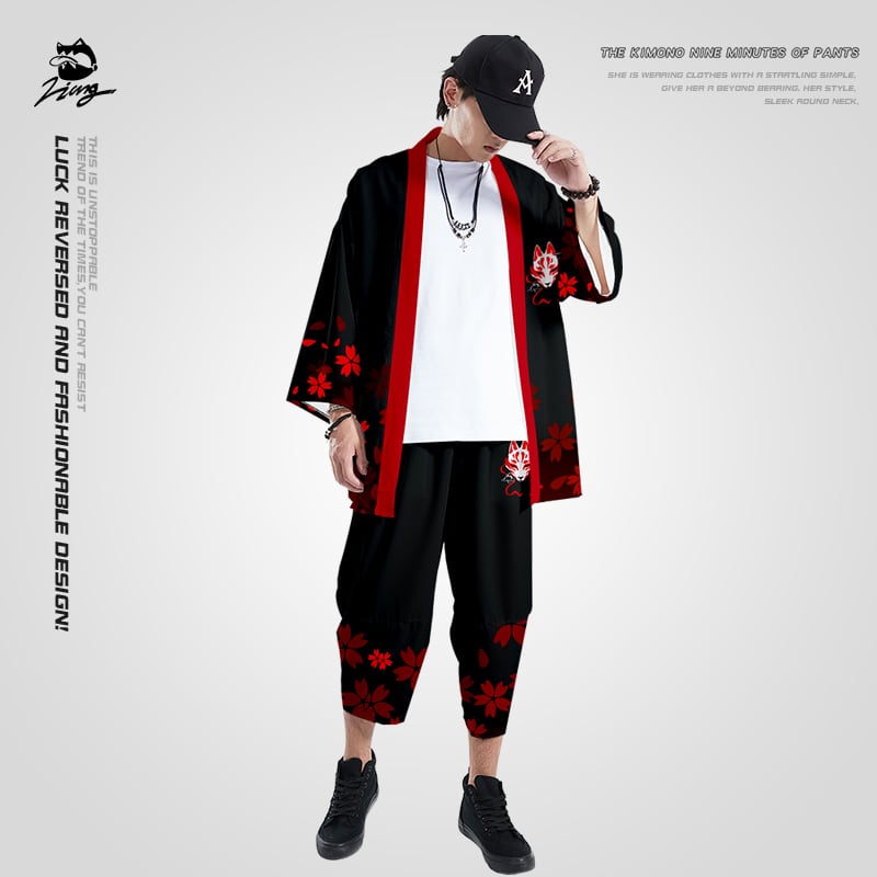 [Ryōkō Series] ★Set-up, single order★ Tops or pants, fox, men's, unisex costume, large size