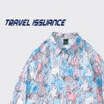 Gallery viewerに画像を読み込む, 【TRAVEL ISSUANCEシリーズ】★シャツ★ 2color 長袖シャツ トップス 男女兼用 メンズ 兎 ウサギ カートゥーン 青 緑
