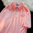 Load image into Gallery viewer, [Fleeing Earth Series]★POLO Shirt★ 3color Tops Cute Ladies Moe Apricot Pink Gray
