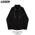 Load image into Gallery viewer, [LHSEN Series]★Shirt★ Tops with chain Casual Unique Easy to match Black Black
