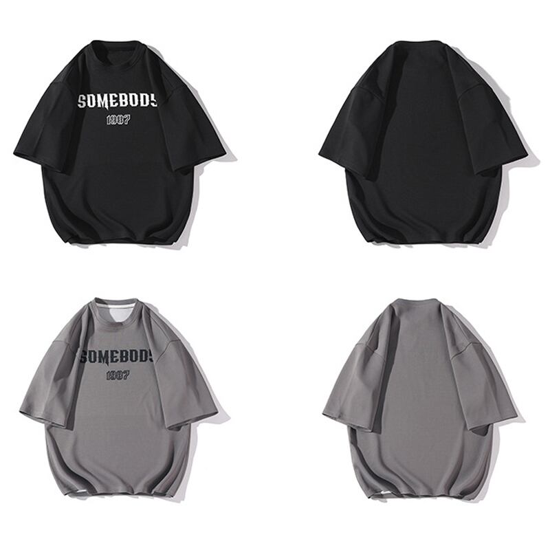 [BIGEMAN Series]★T-shirt★ Tops 3 colors Unisex Men's Large size Simple Easy to match Black White Gray