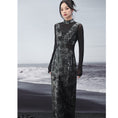 Load image into Gallery viewer, [Daiseiryusu series]★China style dress★ Switching fake layered long sleeve Switching long length Original
