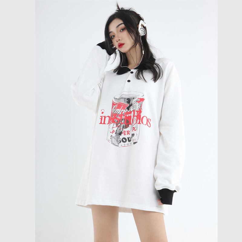 [Istudios Series] ★Tops★ 2color POLO neck black white long sleeve tops spring clothes S M L XL